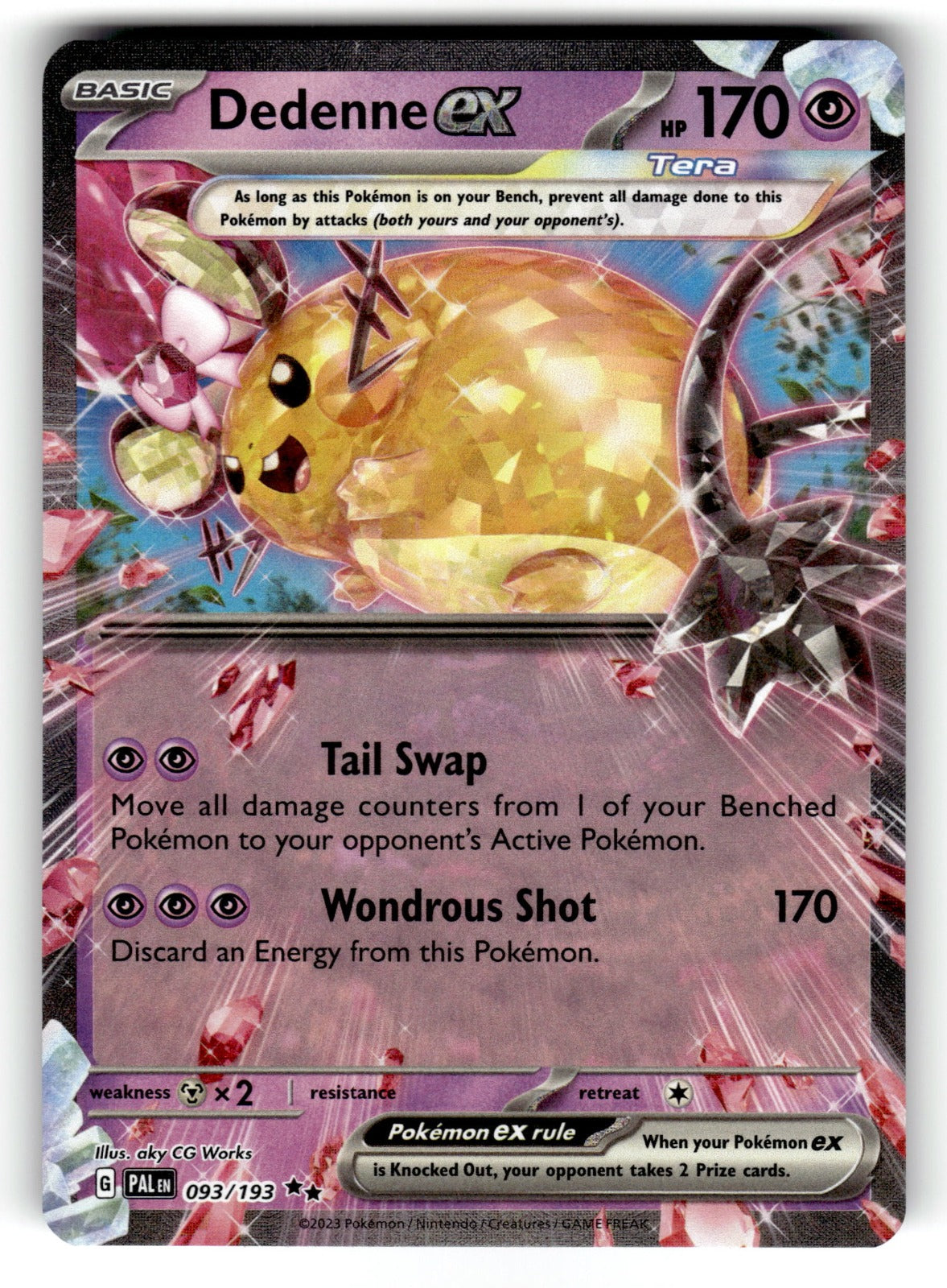 Dedenne ex – 093/193 PAL: SV02: Paldea Evolved Double Rare Holo NM