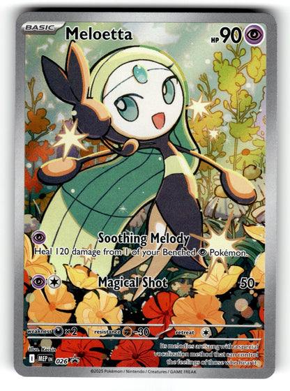 Meloetta – 026 MEP: ME: Mega Evolution Promo Illustration Rare Holo NM
