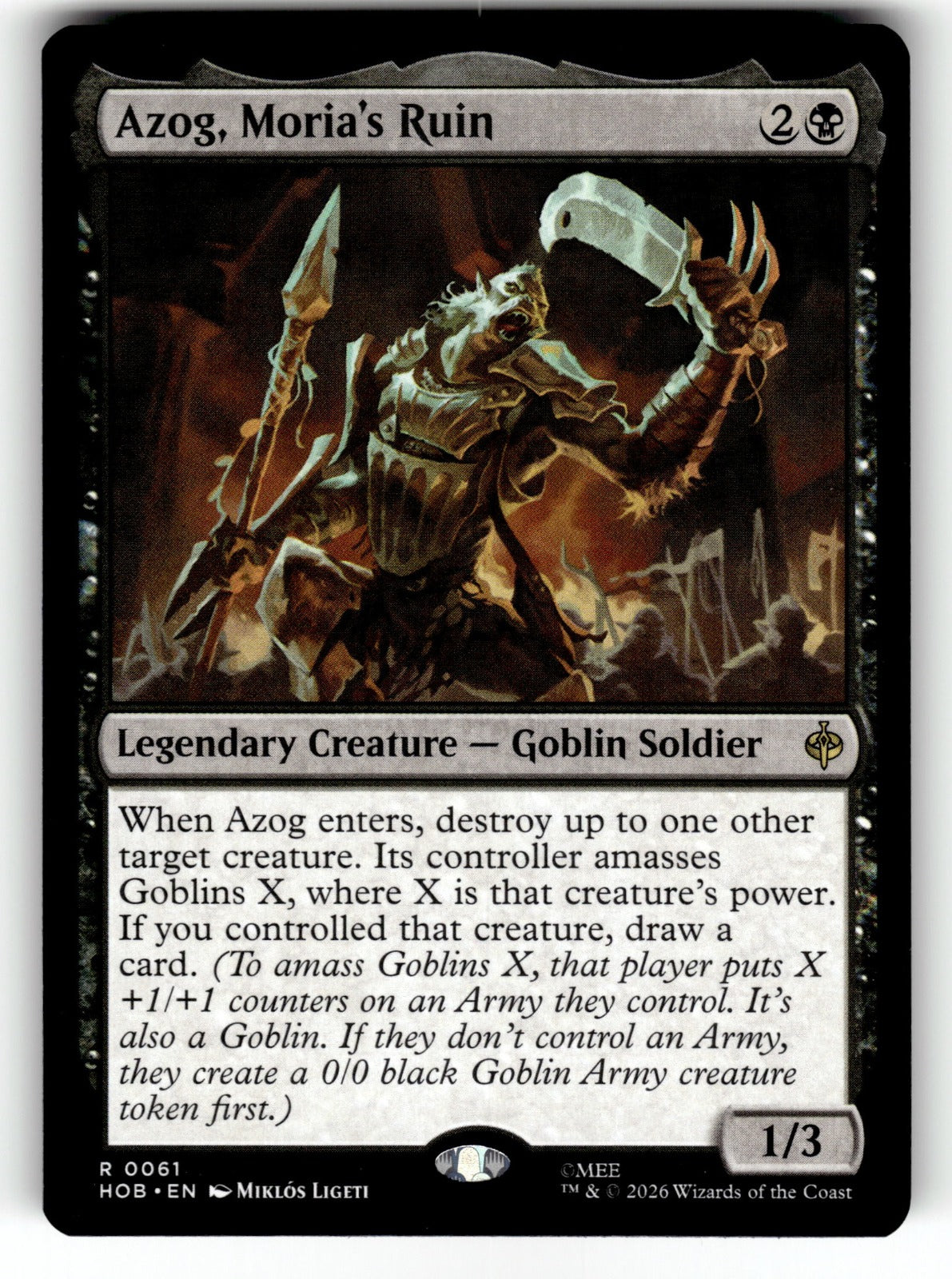 Azog, Moria's Ruin – 61 HOB: The Hobbit R NM
