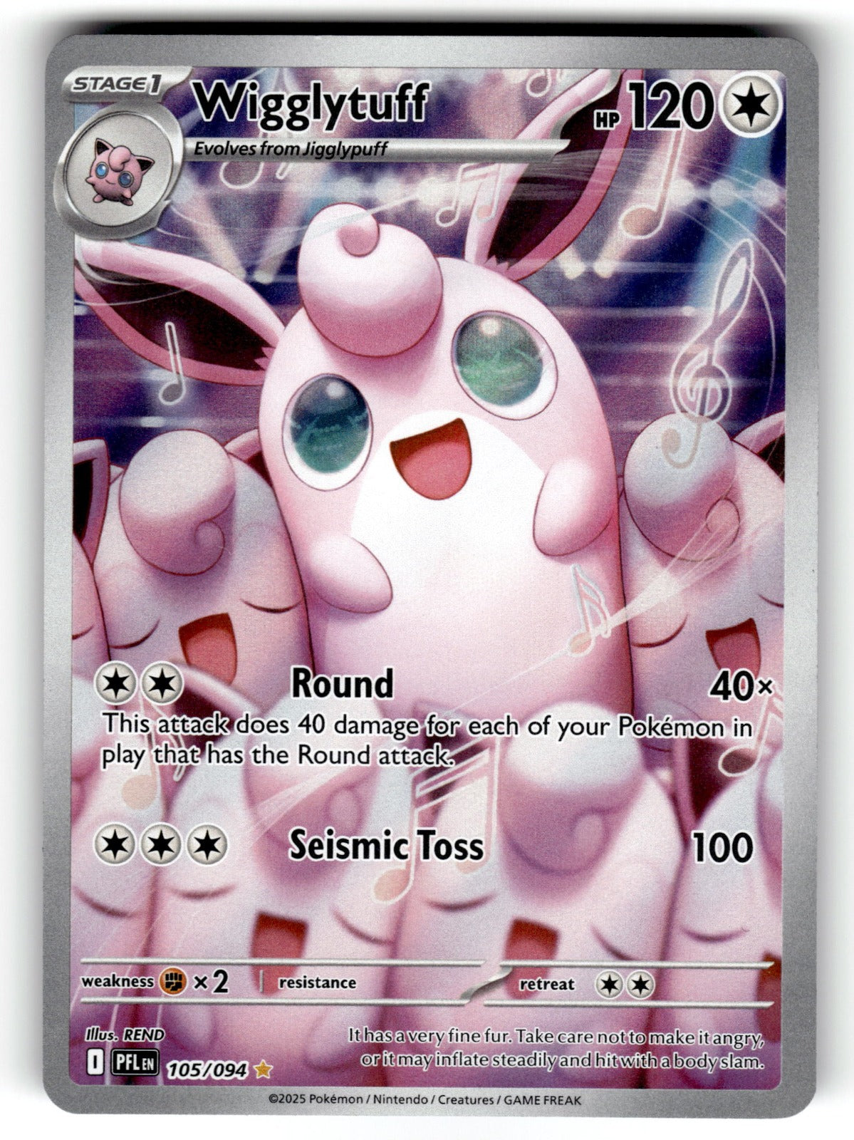 Wigglytuff – 105/094 PFL: ME02: Phantasmal Flames Illustration Rare Holo NM