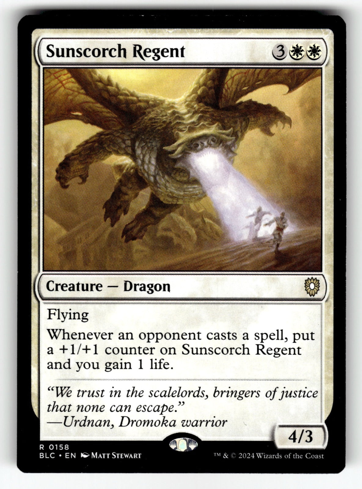 Sunscorch Regent – 158 BLC: Commander: Bloomburrow R NM
