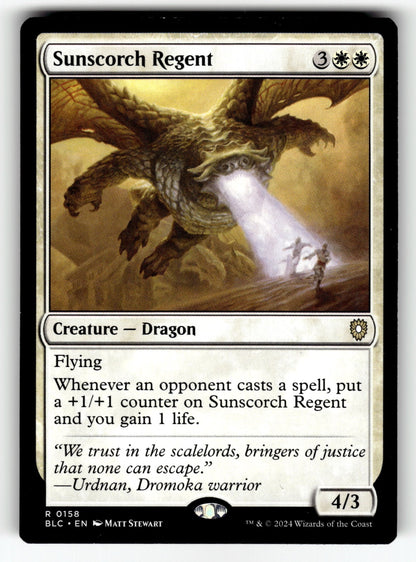 Sunscorch Regent – 158 BLC: Commander: Bloomburrow R NM