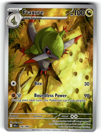 Fraxure – 146/086 BLK: SV: Black Bolt Illustration Rare Holo NM