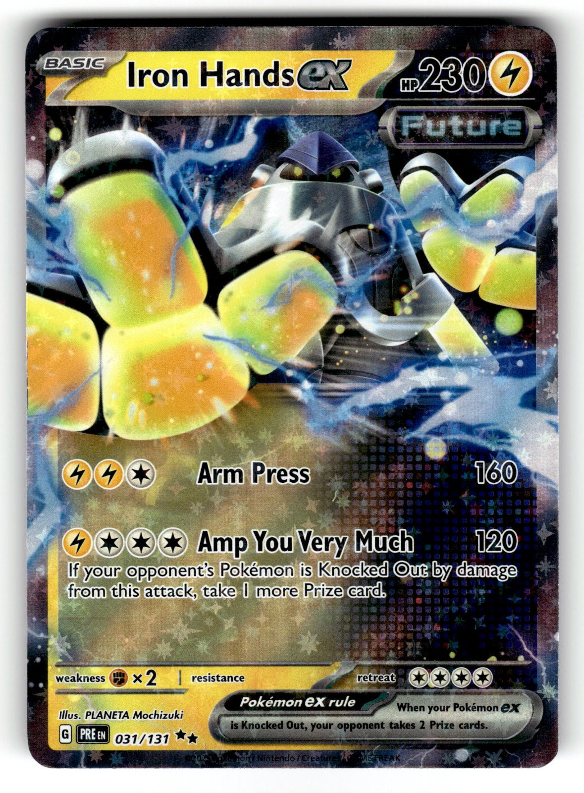 Iron Hands ex – 031/131 PRE: SV: Prismatic Evolutions Double Rare HoloNM