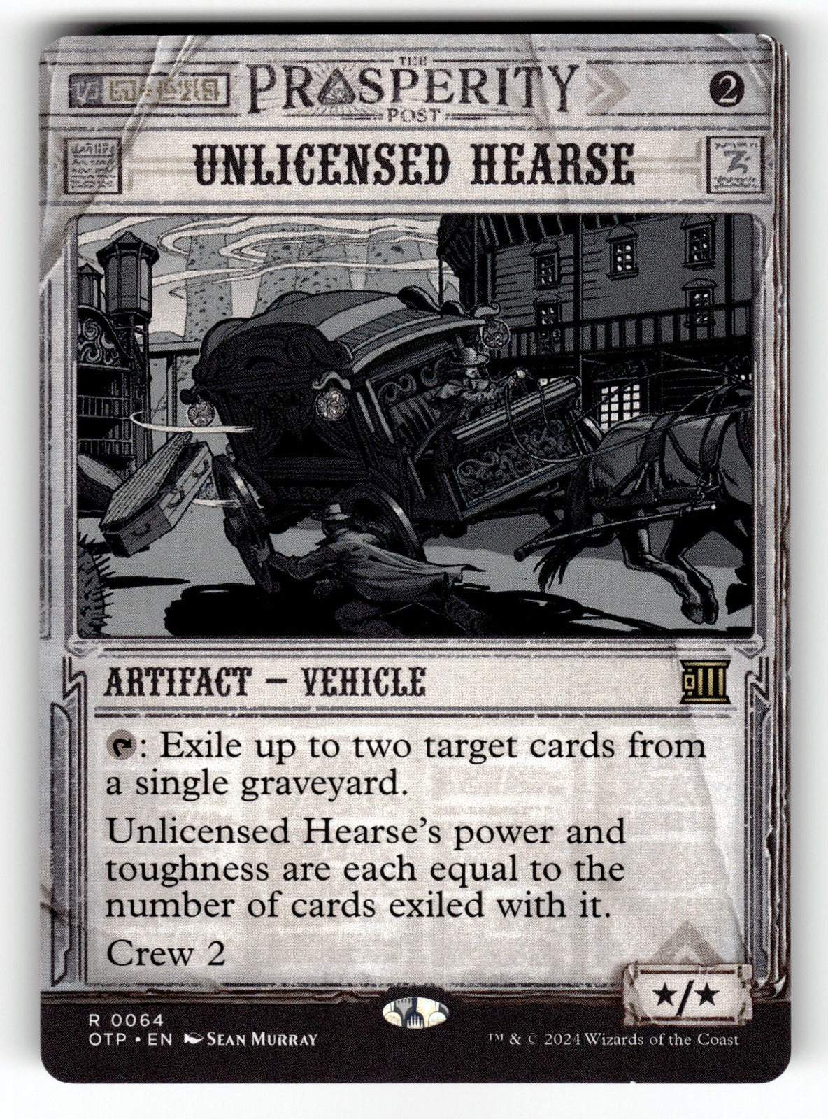 Unlicensed Hearse – 64 OTP: Outlaws of Thunder Junction: Breaking News R NM