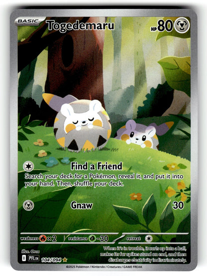 Togedemaru – 104/094 PFL: ME02: Phantasmal Flames Illustration Rare Holo NM