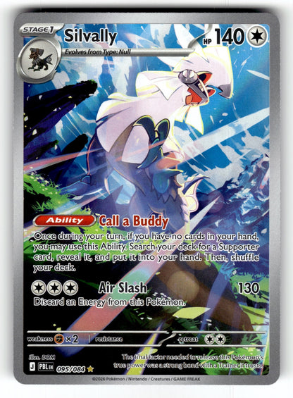 Silvally – 095/084 PBL: ME05: Pitch Black Illustration Rare Holo NM