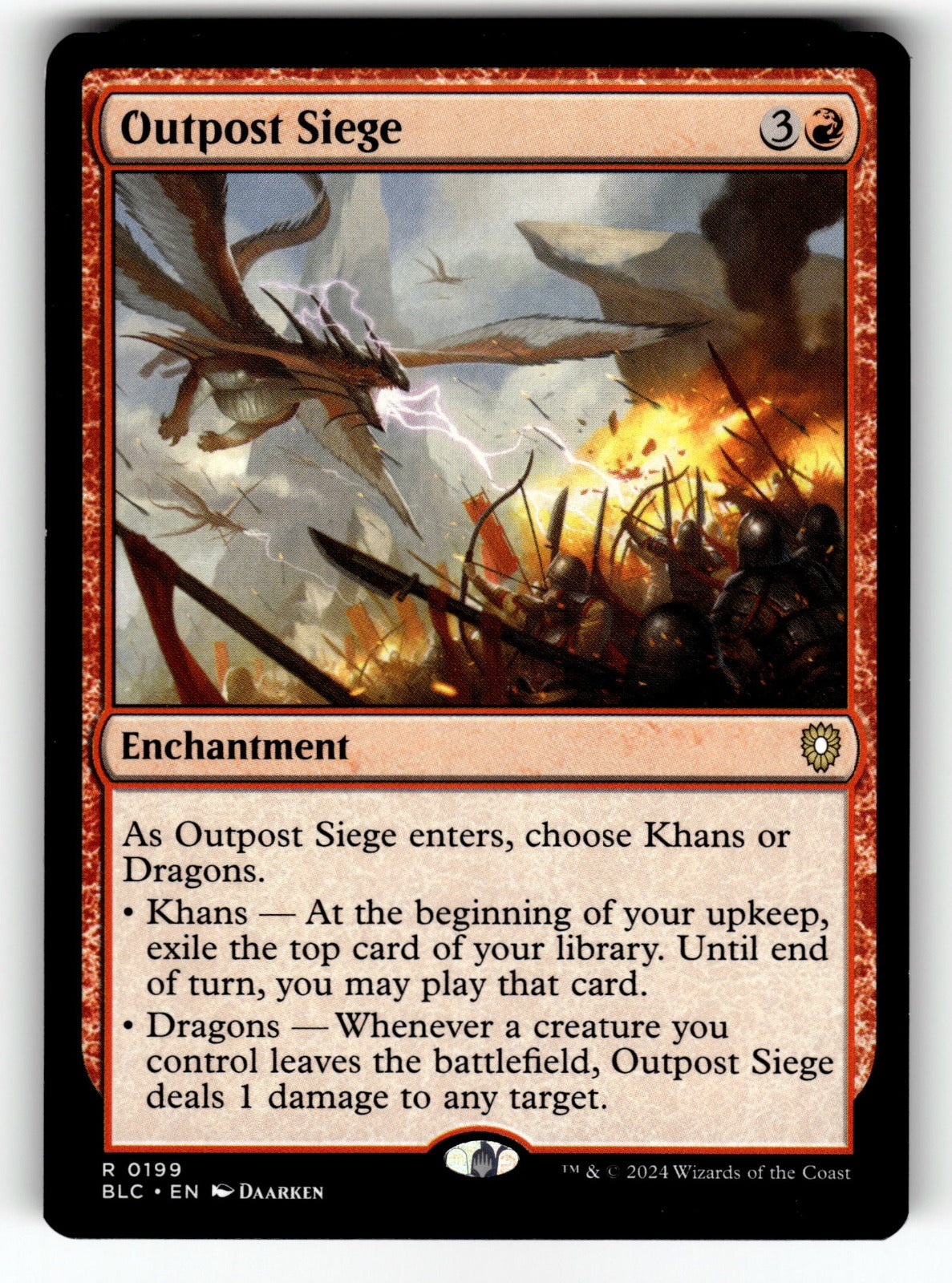 Outpost Siege – 199 BLC: Commander: Bloomburrow R NM