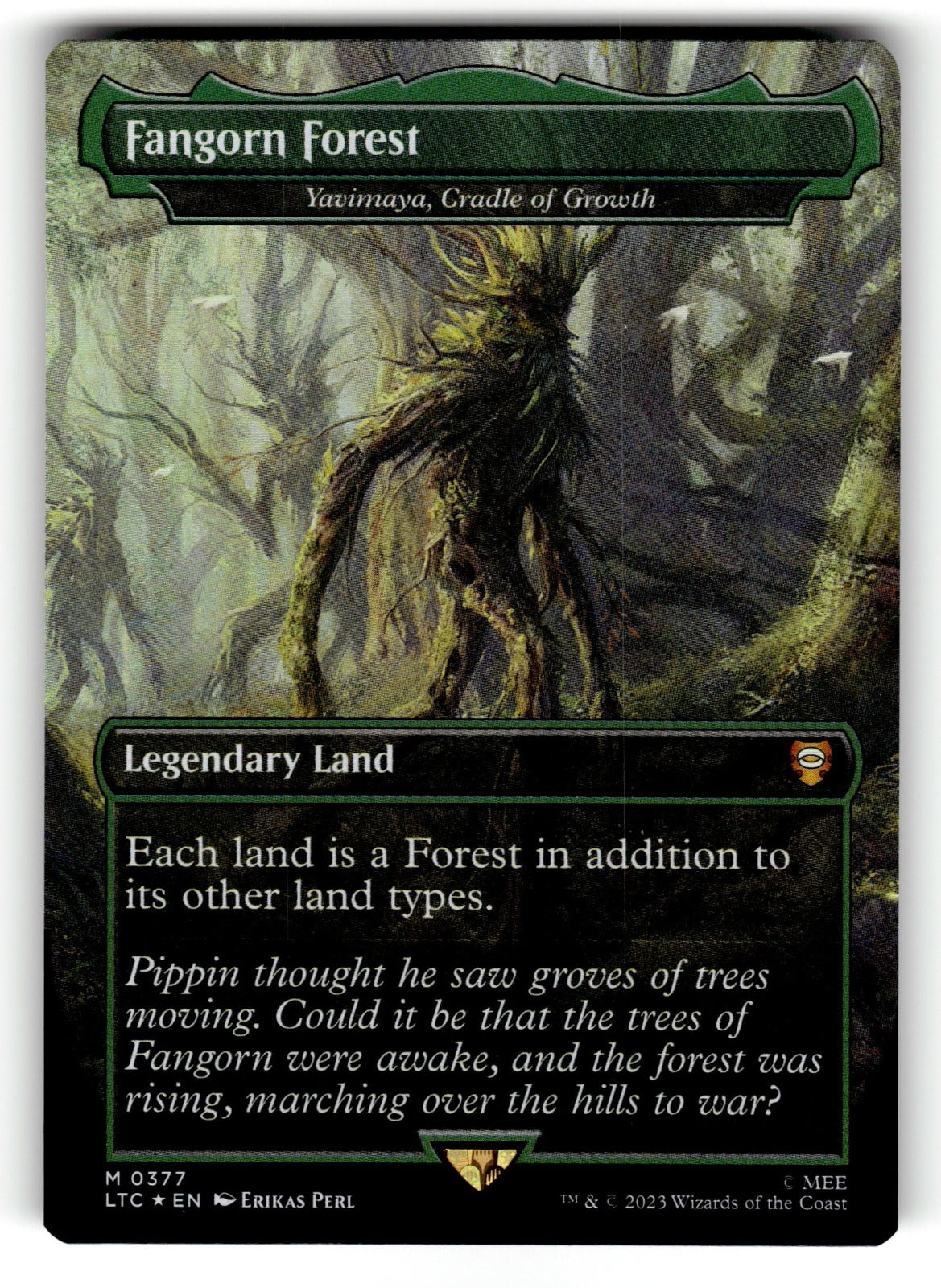Fangorn Forest - Yavimaya, Cradle of Growth (Borderless) – 377 LTC: Commander: The Lord of the Rings: Tales of Middle-earth M Foil NM