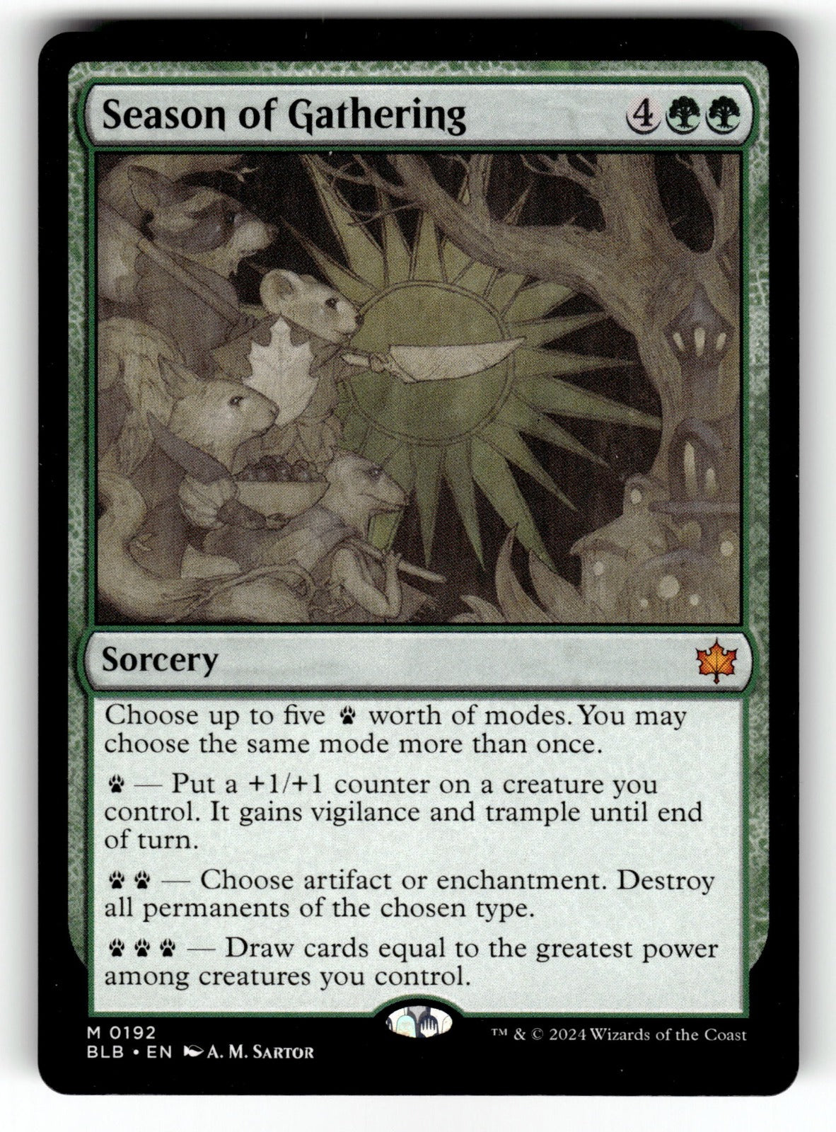 Season of Gathering – 192 BLB: Bloomburrow M NM