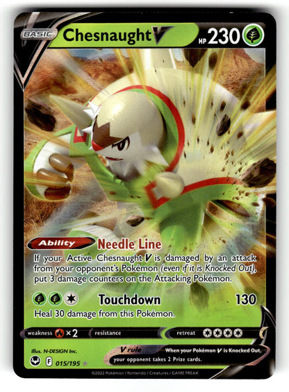 Chesnaught V – 015/195 SWSH12: SWSH12: Silver Tempest Ultra Rare Holo NM
