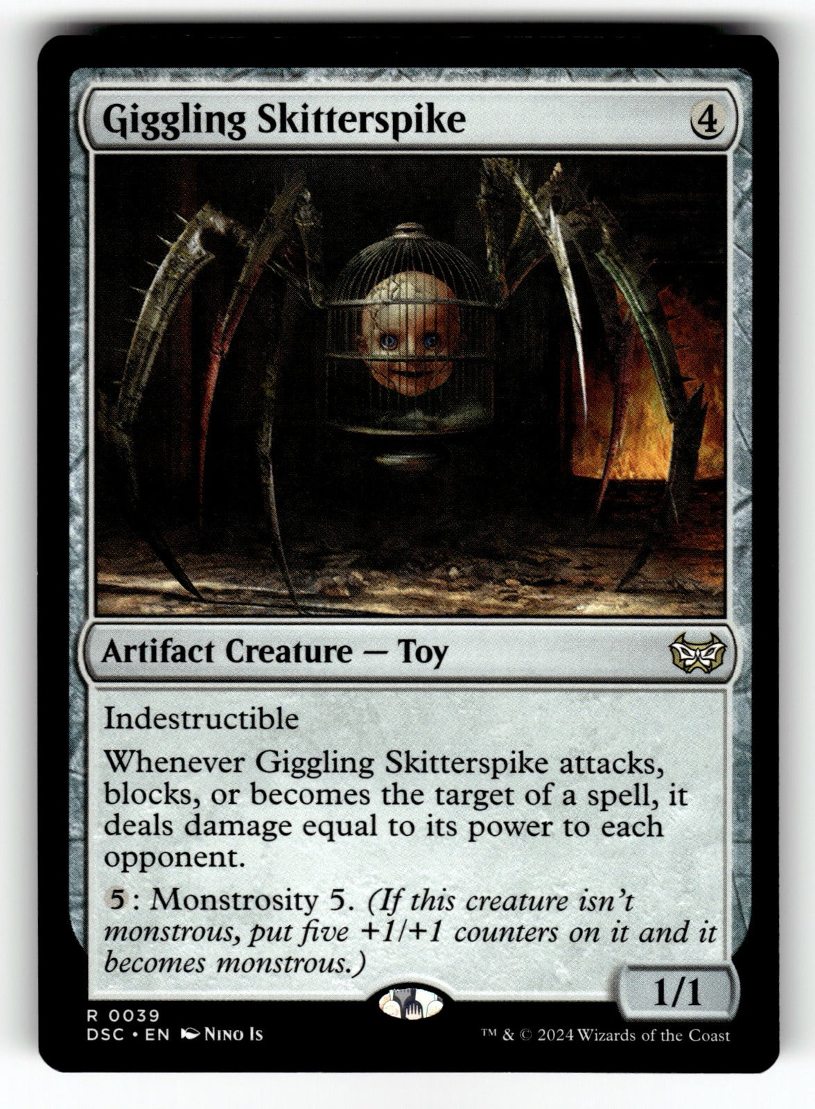 Giggling Skitterspike – 39 DSC: Commander: Duskmourn: House of Horror R NM