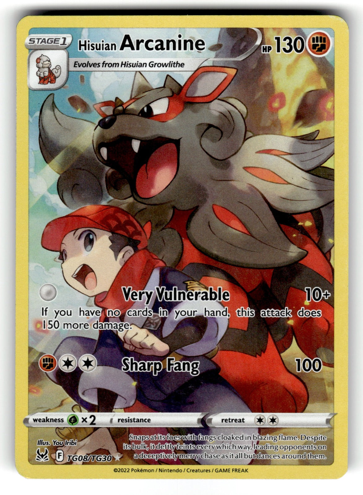 Hisuian Arcanine – TG08/TG30 SWSH11: TG: SWSH11: Lost Origin Trainer Gallery Ultra Rare Holo NM