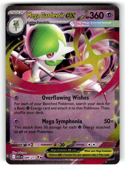 Mega Gardevoir ex – 089/217 ASC: ME: Ascended Heroes Double Rare Holo NM