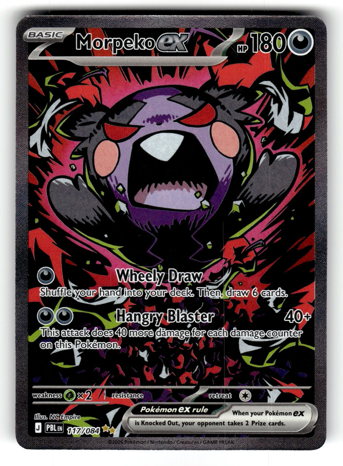 Morpeko ex – 117/084 PBL: ME05: Pitch Black Special Illustration Rare NM