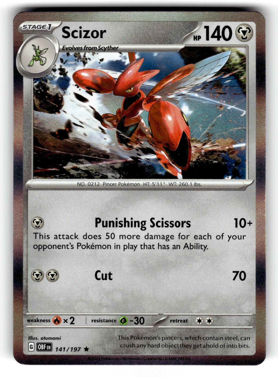 Scizor – 141/197 OBF: SV03: Obsidian Flames Rare Holo NM