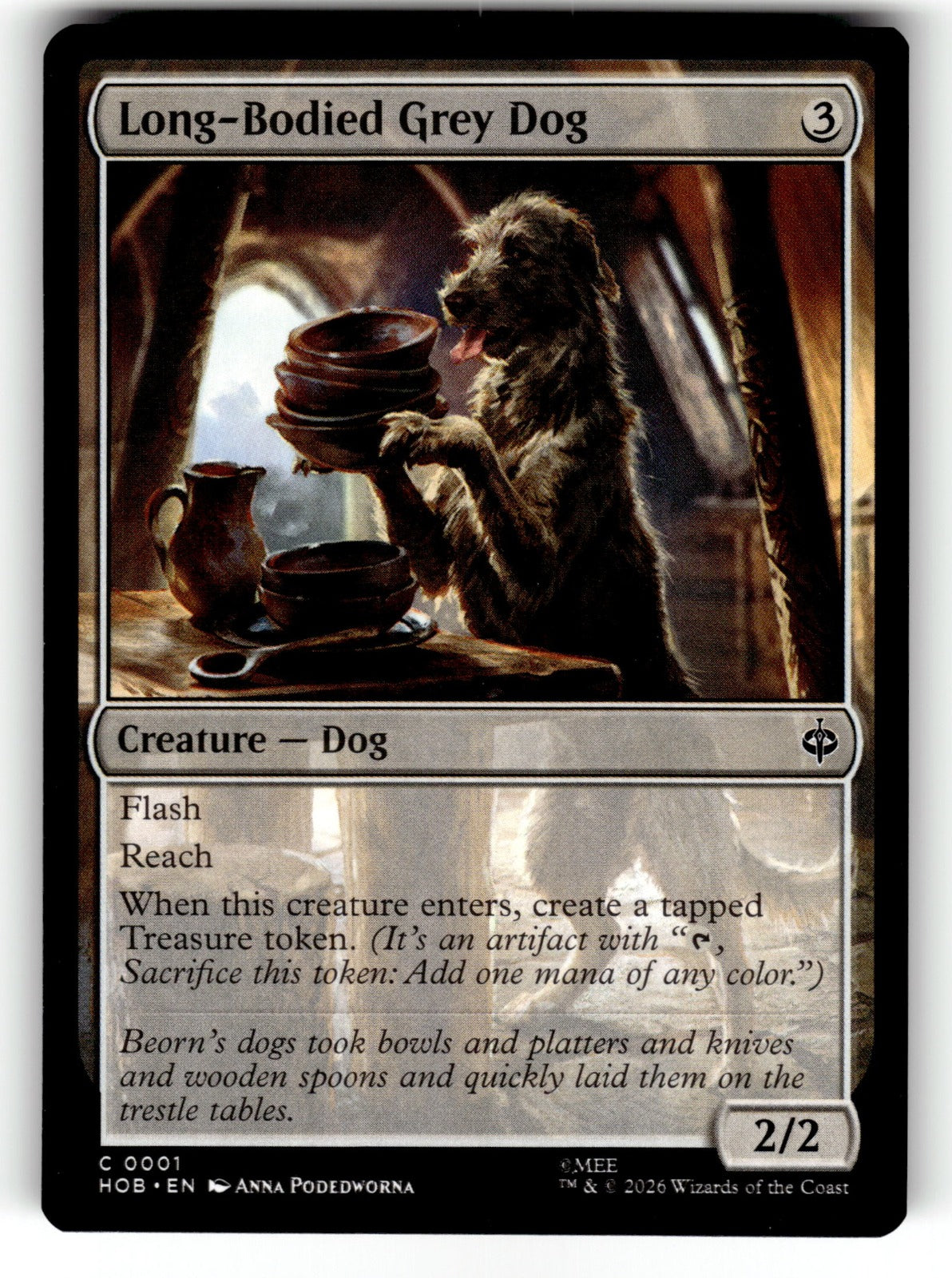 Long-Bodied Grey Dog – 1 HOB: The Hobbit C NM