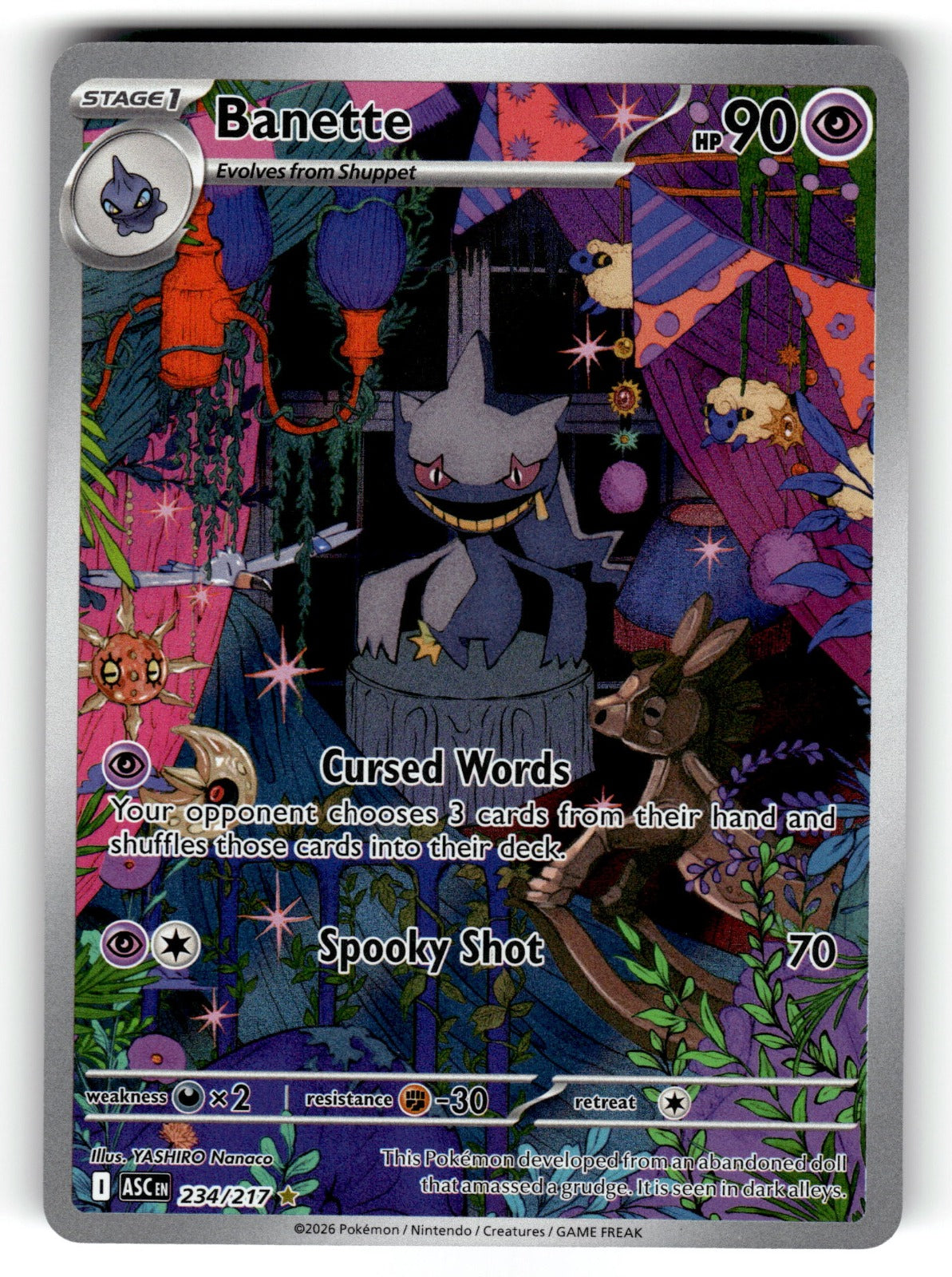 Banette – 234/217 ASC: ME: Ascended Heroes Illustration Rare Holo NM