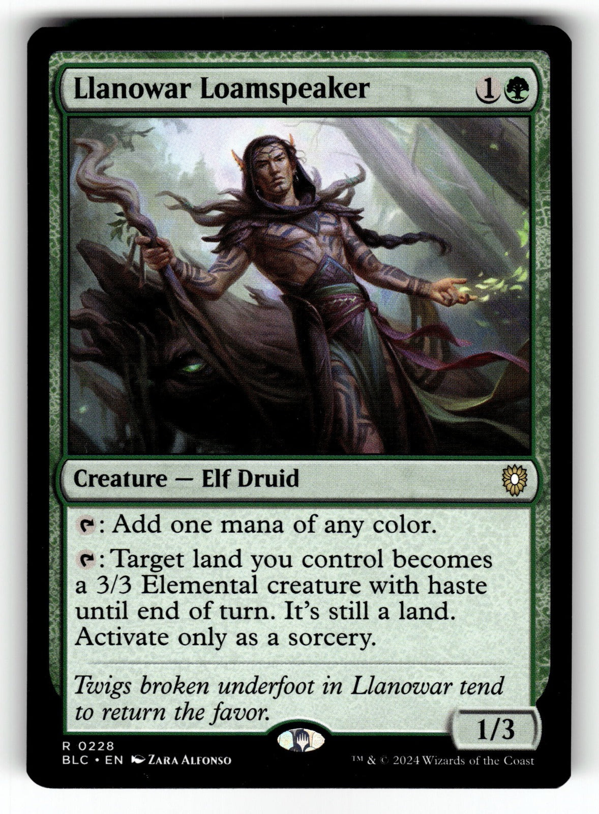 Llanowar Loamspeaker – 228 BLC: Commander: Bloomburrow R NM
