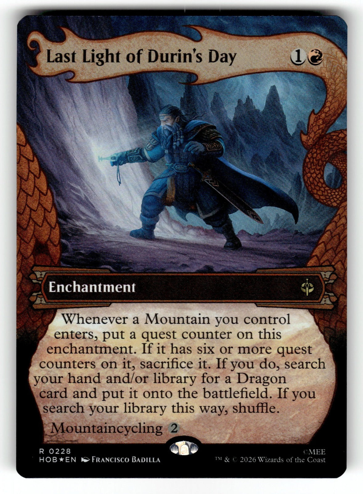 Last Light of Durin's Day (Showcase) – 228 HOB: The Hobbit R Foil NM