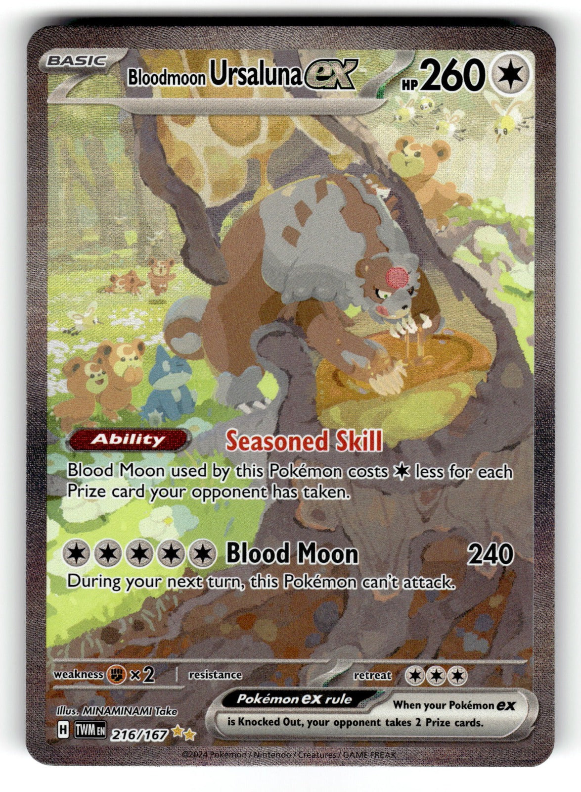 Bloodmoon Ursaluna ex – 216/167 TWM: SV06: Twilight Masquerade SIR Holo NM
