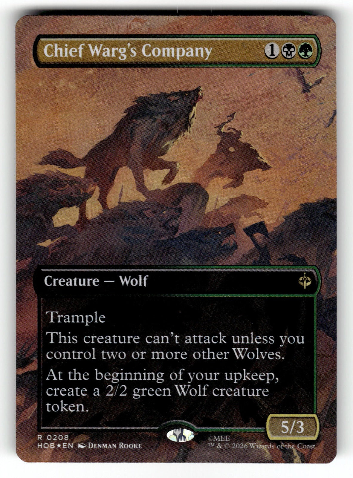 Chief Warg's Company (Borderless) – 208 HOB: The Hobbit R Foil NM