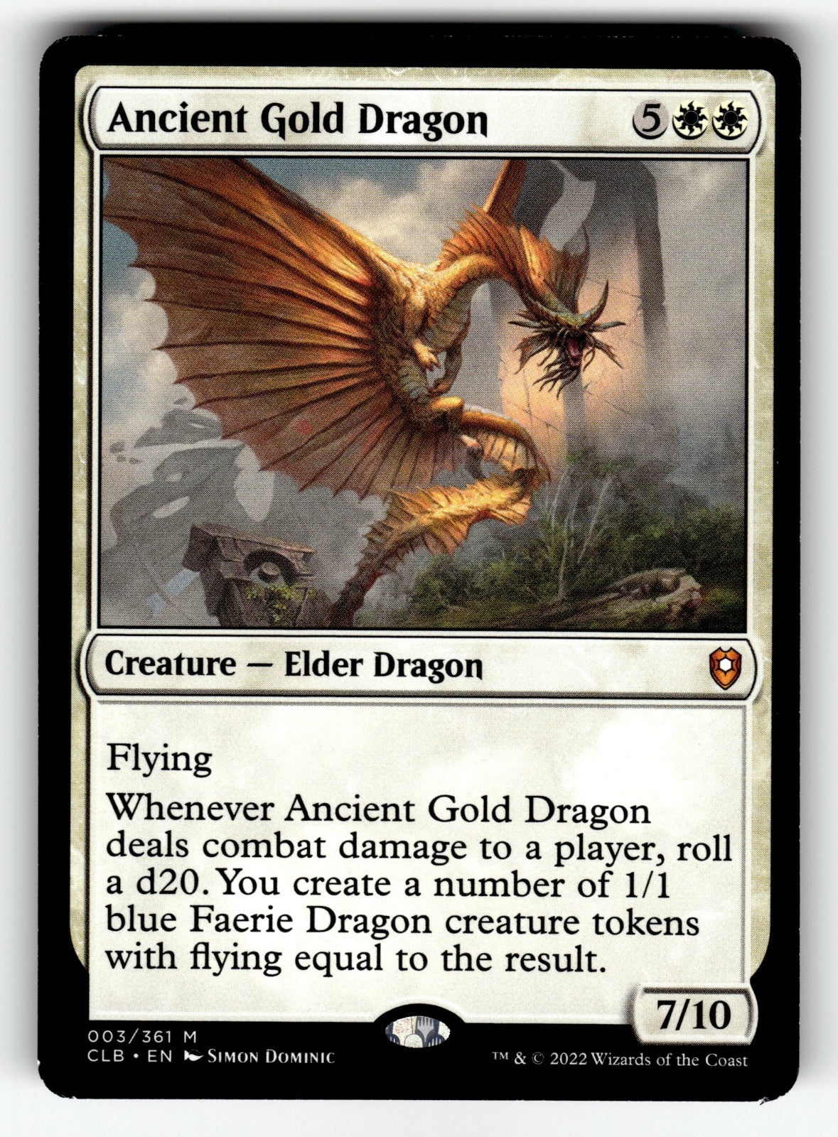 Ancient Gold Dragon – 3 CLB: Commander Legends: Battle for Baldur's Gate M LP