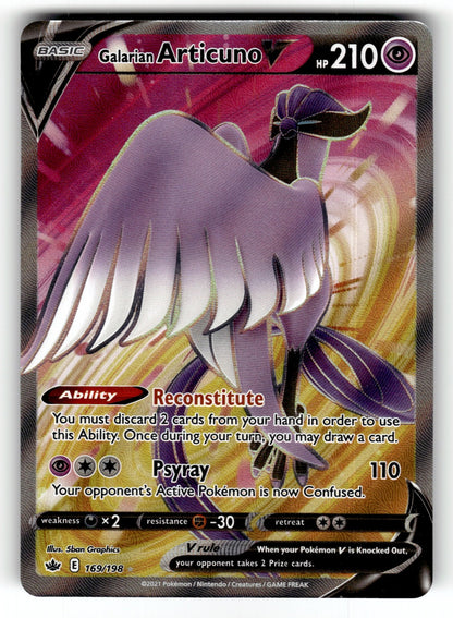 Galarian Articuno V (Full Art) – 169/198 SWSH06: SWSH06: Chilling Reign Ultra Rare Holo NM