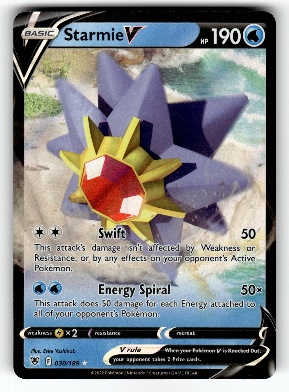 Starmie V – 030/189 SWSH10: SWSH10: Astral Radiance Ultra Rare Holo NM