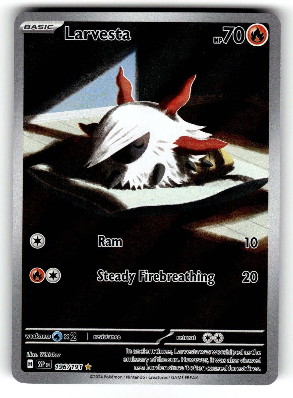 Larvesta – 196/191 SSP: SV08: Surging Sparks Illustration Rare HoloMP