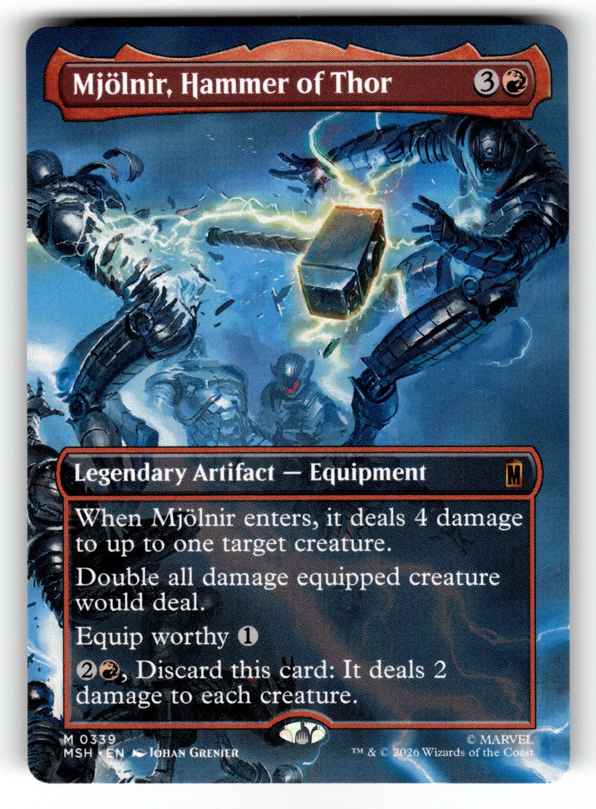 Mjolnir, Hammer of Thor (Borderless) () – 339 MSH: Marvel Super Heroes M NM