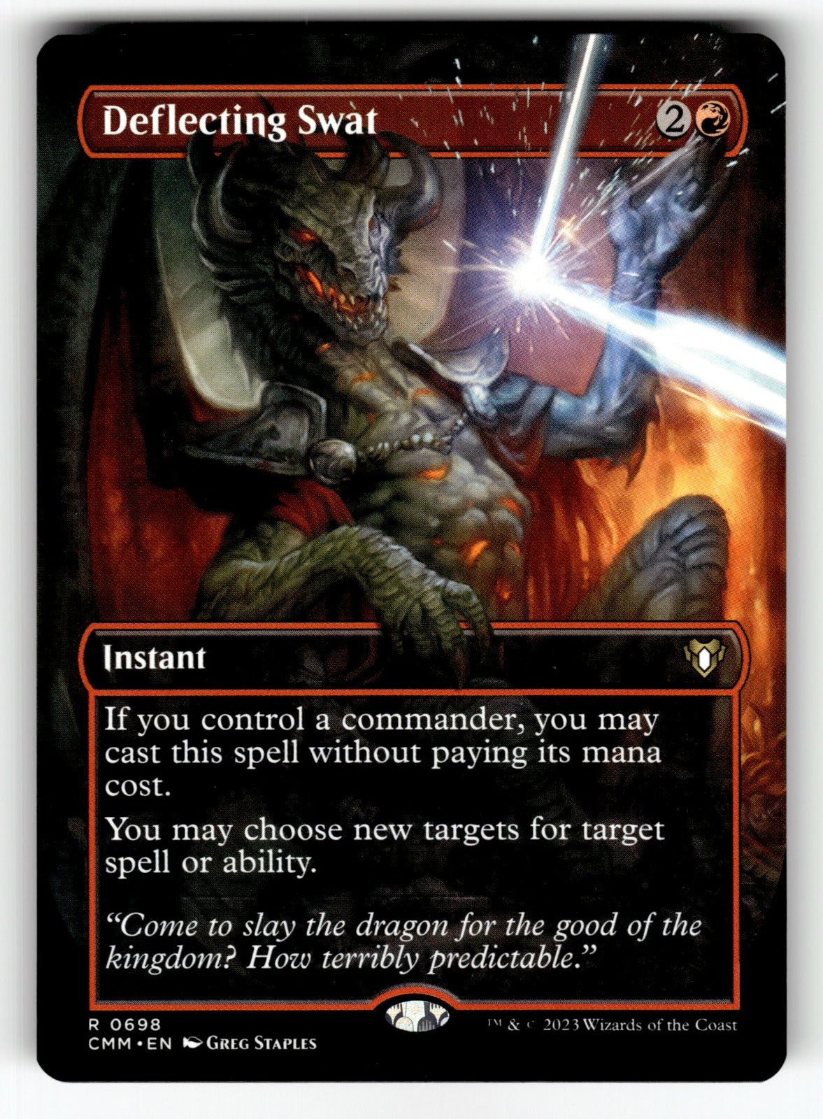 Deflecting Swat (Borderless) – 698 CMM: Commander Masters R NM