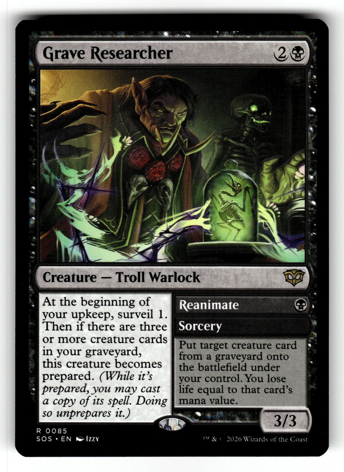 Grave Researcher – 85 SOS: Secrets of Strixhaven R NM