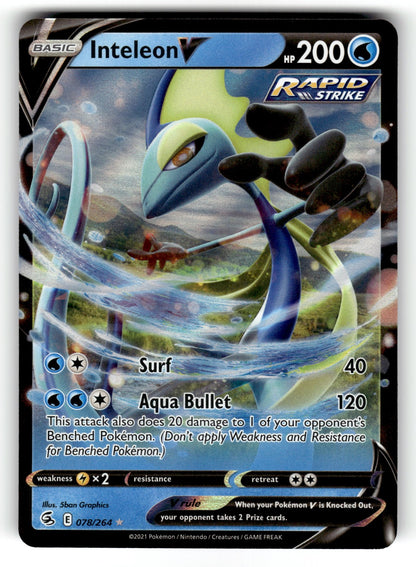 Inteleon V – 078/264 SWSH08: SWSH08: Fusion Strike Ultra Rare Holo NM