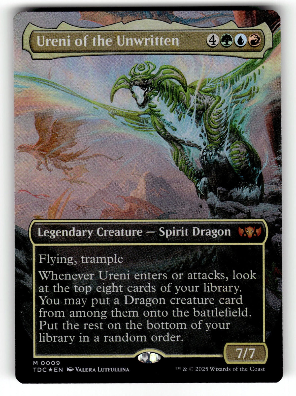Ureni of the Unwritten (Borderless) – 9 TDC: Commander: Tarkir: Dragonstorm M Foil NM