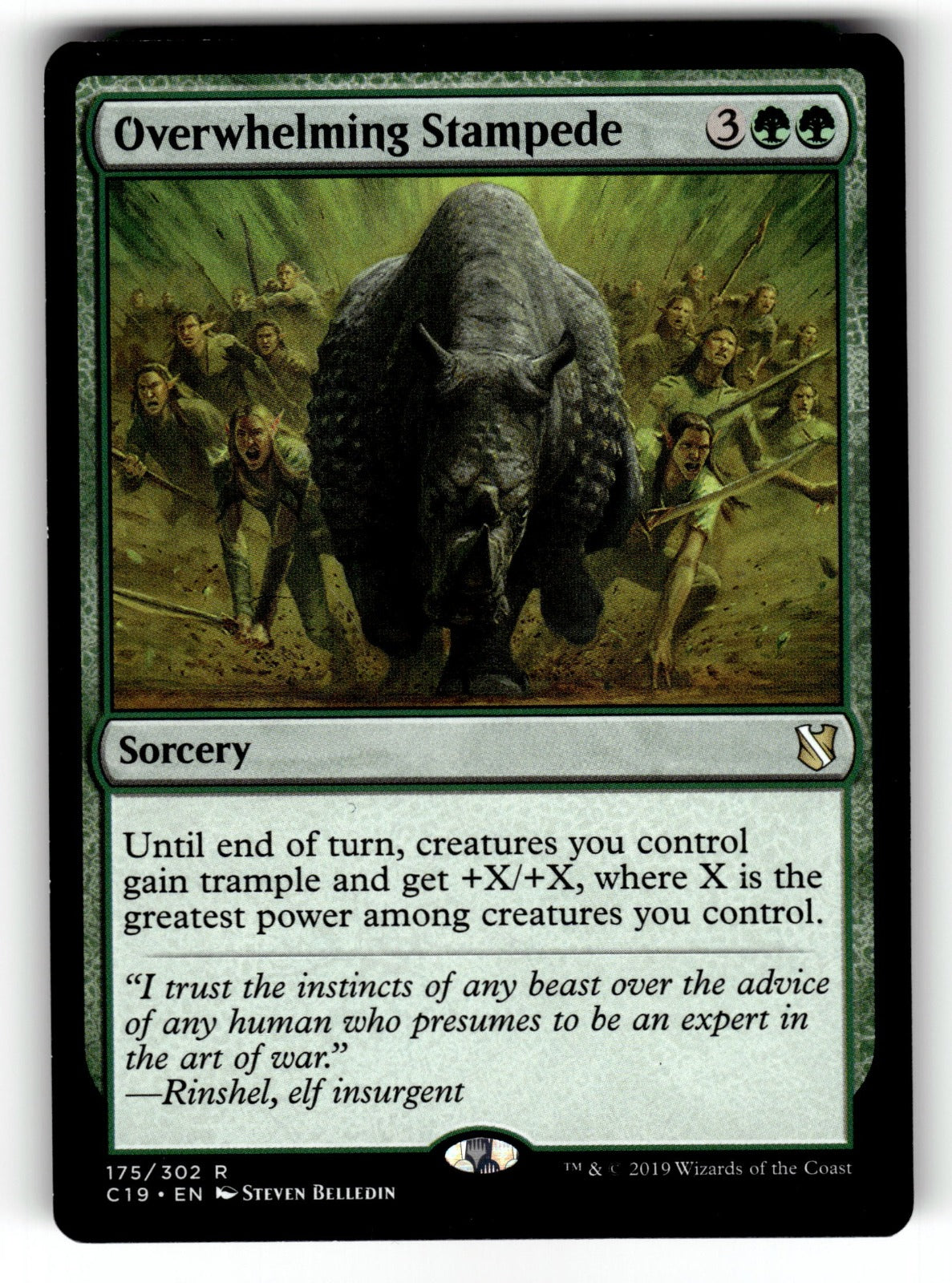 Overwhelming Stampede – 175 C19: Commander 2019 R LP