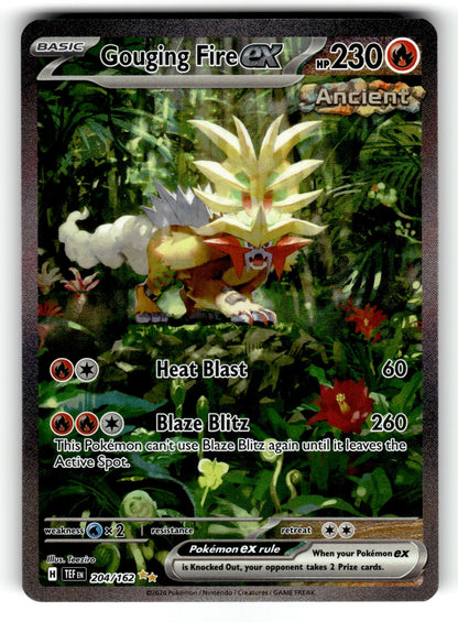 Gouging Fire ex – 204/162 TEF: SV05: Temporal Forces Special Illustration Rare HoloNM