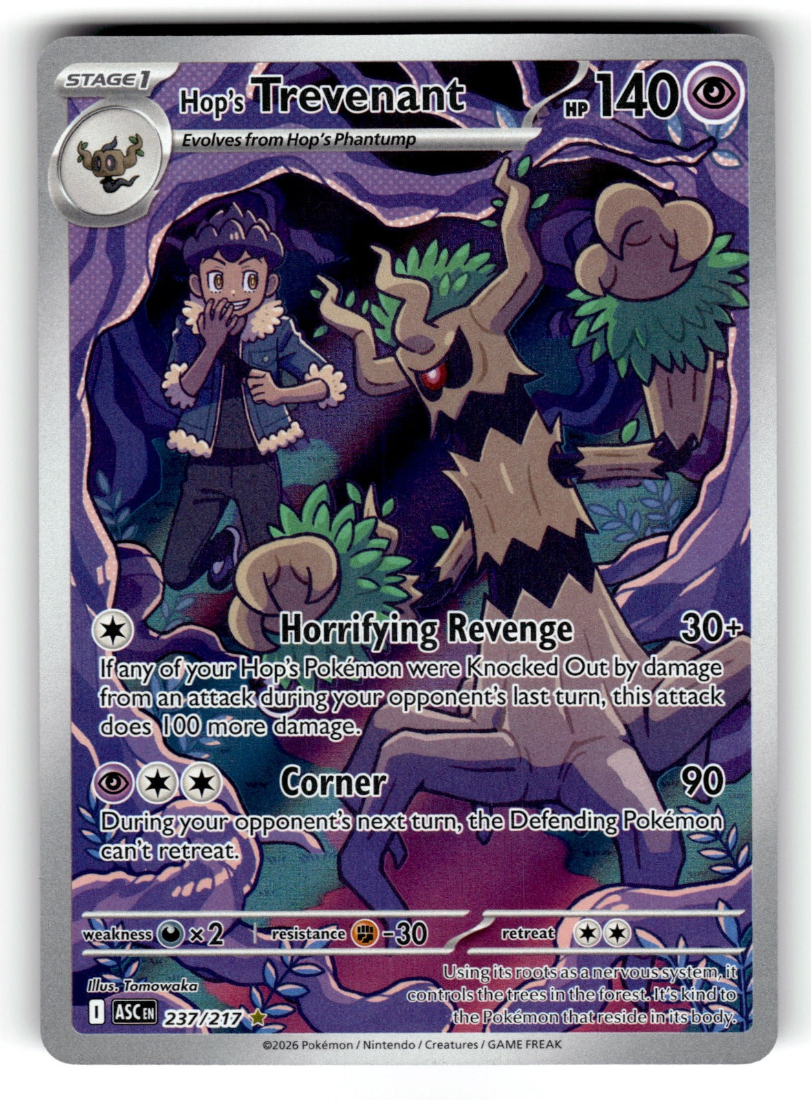 Hop's Trevenant - – 237/217 ASC: ME: Ascended Heroes Illustration Rare Holo NM