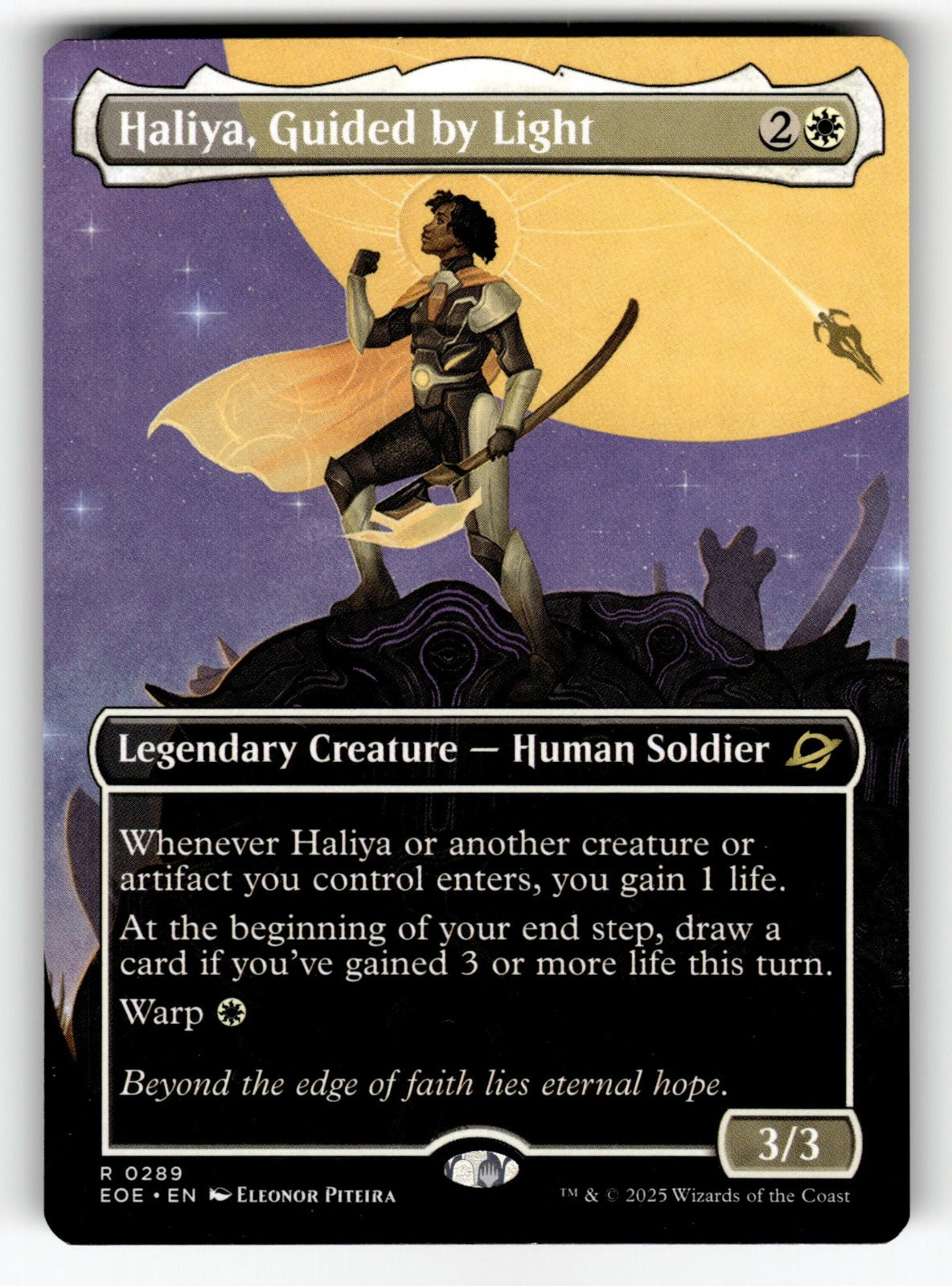 Haliya, Guided by Light (Borderless) – 289 EOE: Edge of Eternities R NM