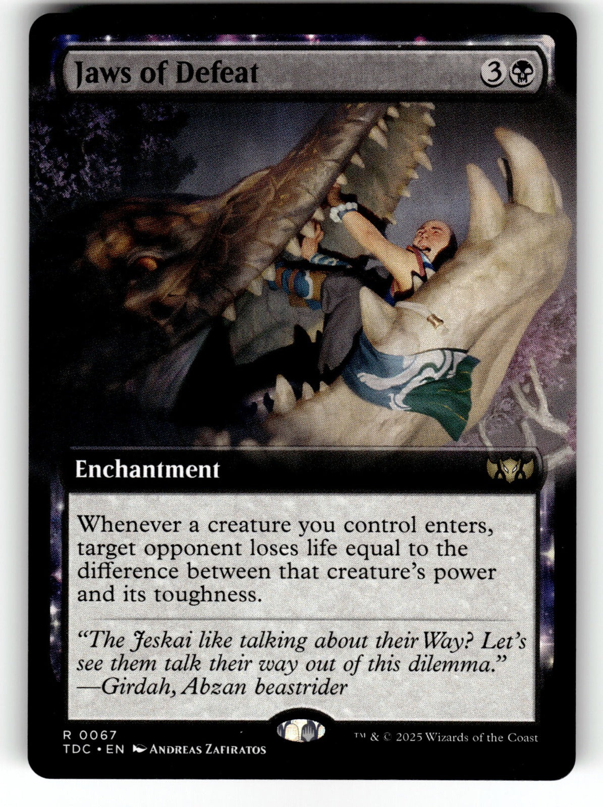 Jaws of Defeat (Extended Art) – 67 TDC: Commander: Tarkir: Dragonstorm R NM
