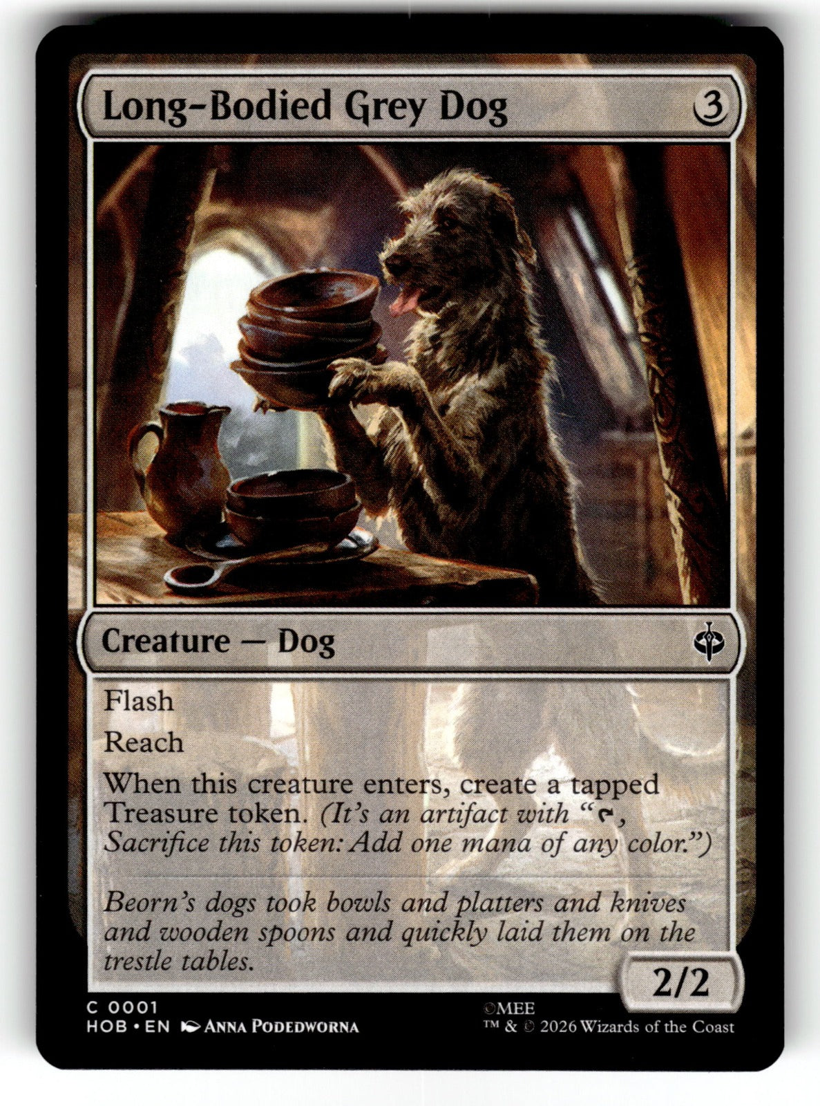 Long-Bodied Grey Dog – 1 HOB: The Hobbit C NM