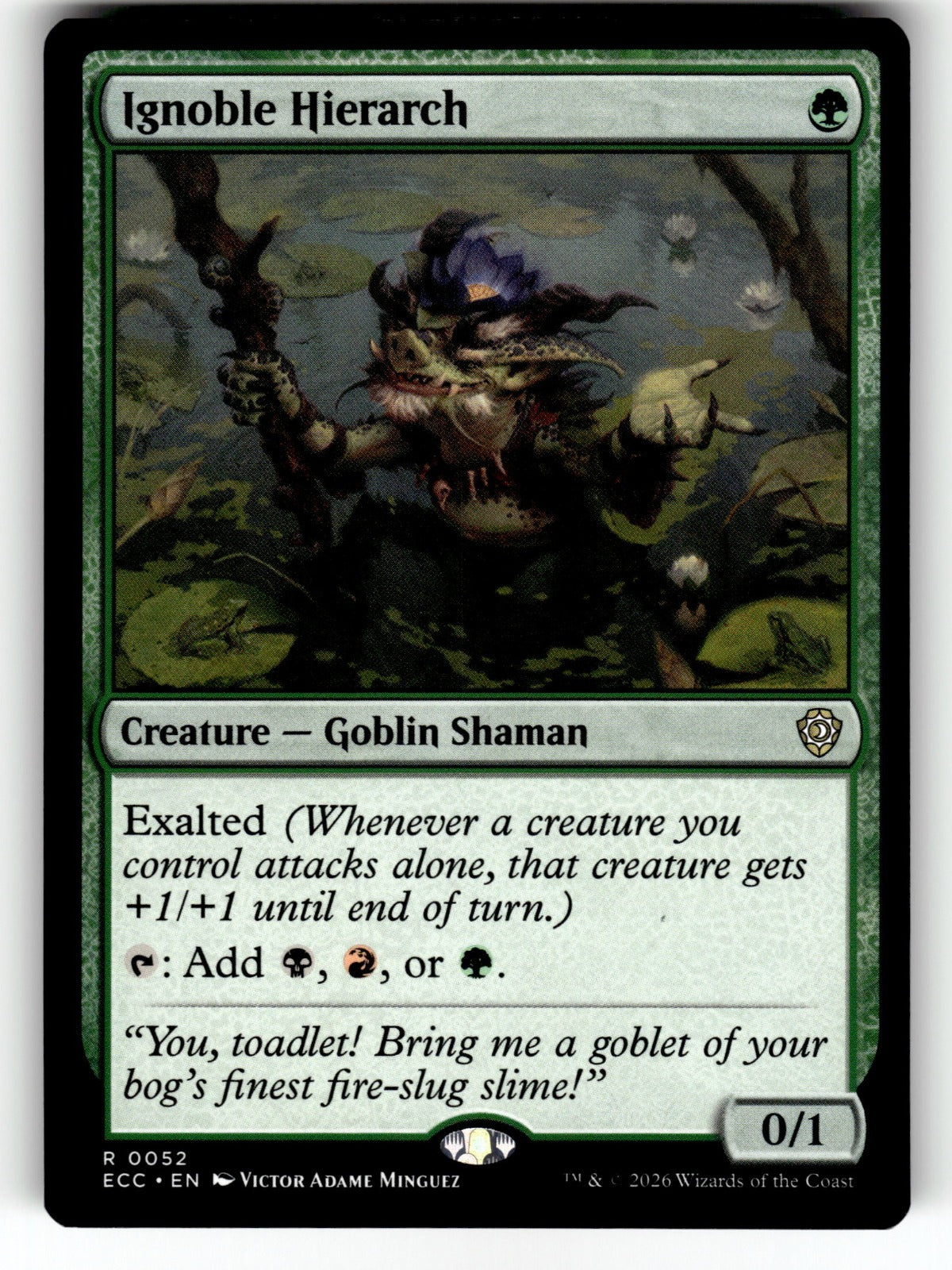 Ignoble Hierarch – 52 ECC: Commander: Lorwyn Eclipsed R NM