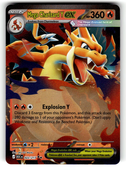 Mega Charizard Y ex – 022/217 ASC: ME: Ascended Heroes Double Rare HoloNM