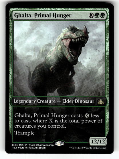 Ghalta, Primal Hunger – 130 GAME: Game Day & Store Championship Promos P Foil LP