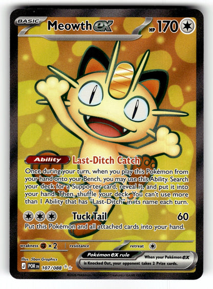 Meowth ex – 107/088 POR: ME03: Perfect Order Ultra Rare Holo NM