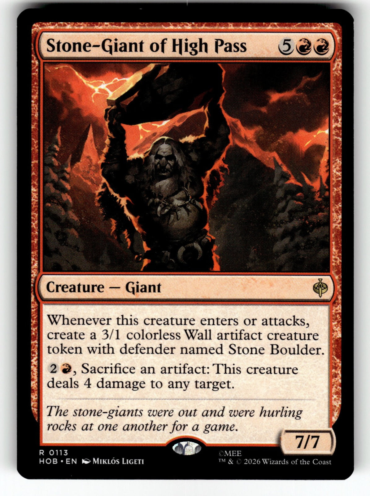 Stone-Giant of High Pass – 113 HOB: The Hobbit R NM