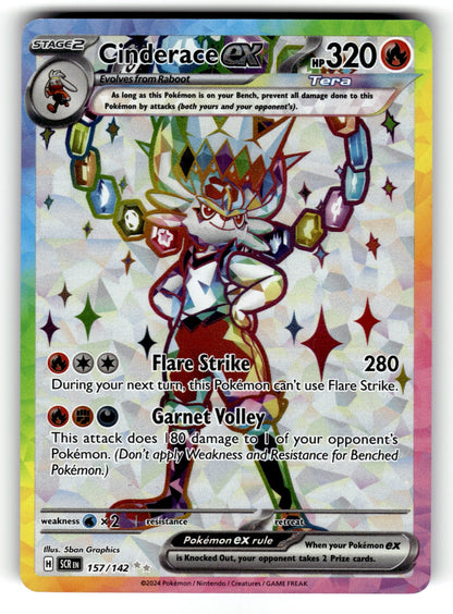 Cinderace ex – 157/142 SCR: SV07: Stellar Crown Ultra Rare HoloNM