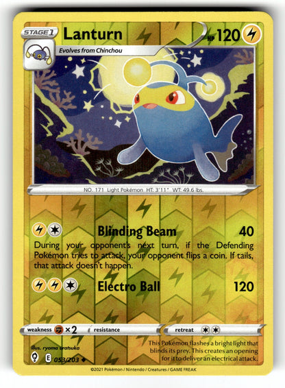 Lanturn - 053/203 SWSH07: SWSH07: Evolving Skies Uncommon NM