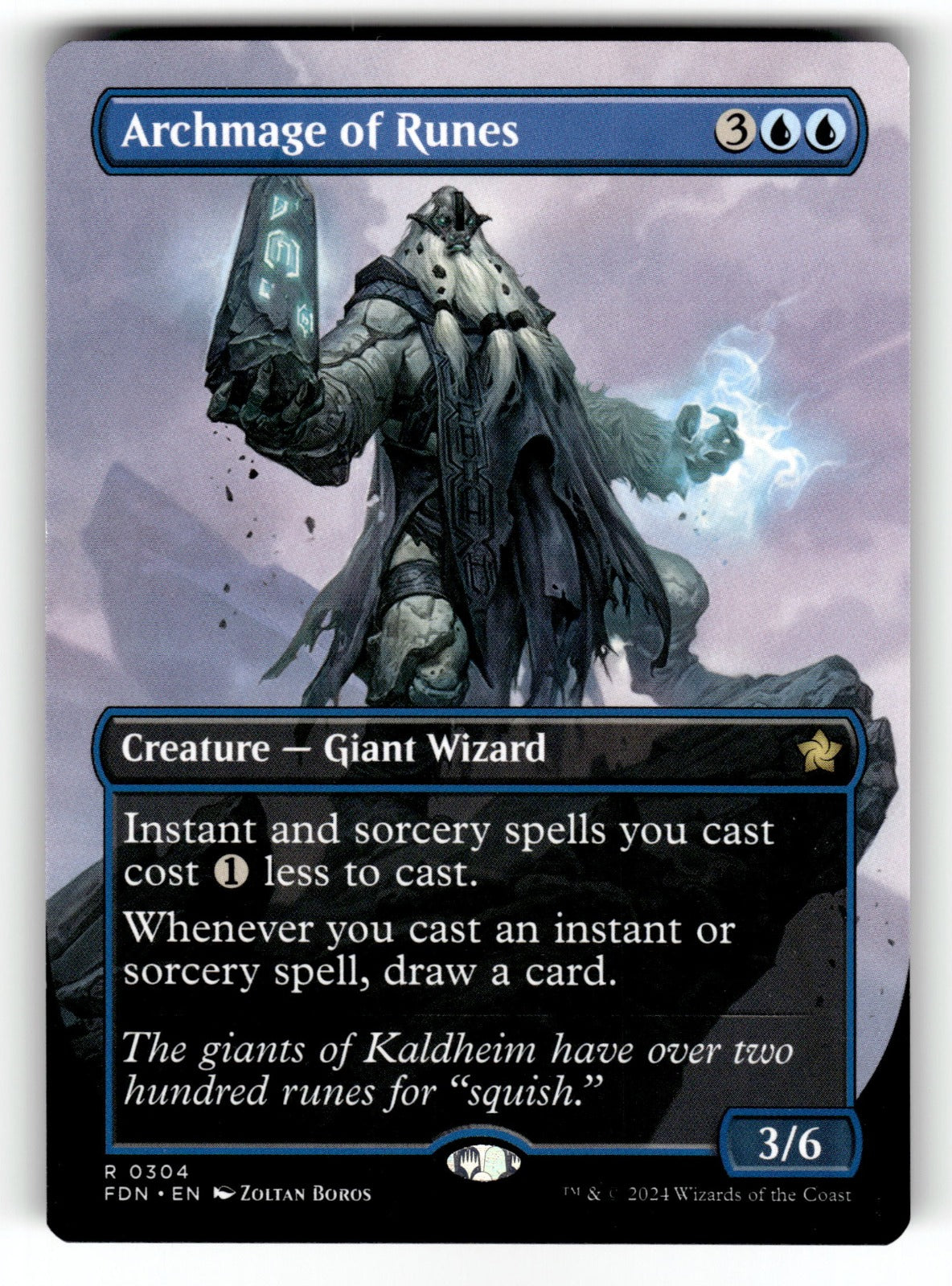 Archmage of Runes (Borderless) – 304 FDN: Foundations R NM