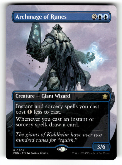 Archmage of Runes (Borderless) – 304 FDN: Foundations R NM